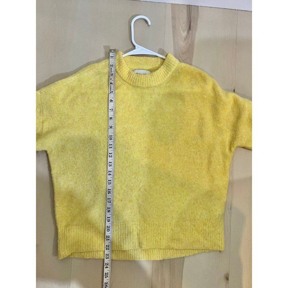 Abercrombie & Fitch Women Small Sunny Butter Yellow Knit Crewneck Sweatshirt - Picture 7 of 9